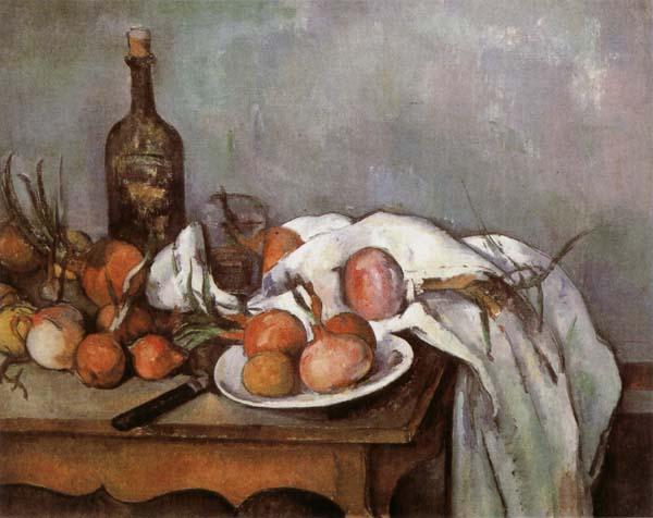 Paul Cezanne Onions and Bottle oil painting picture